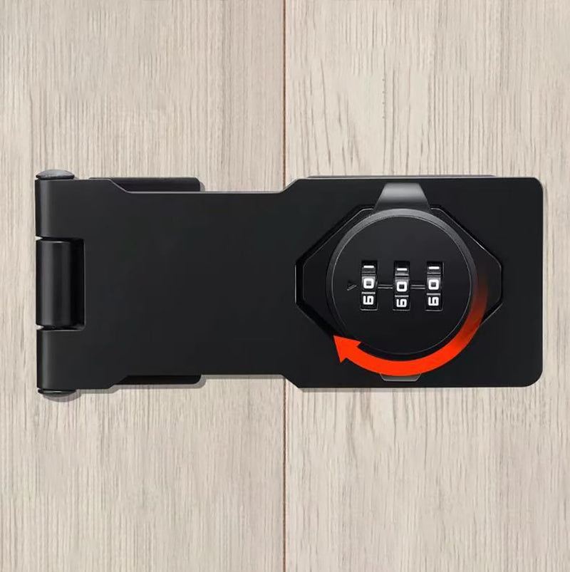 [Australia - AusPower] - Knob Buckle Lock Home Cabinet Combination Lock Cabinet Door Combo Lock Cabinet Barn Door Bathroom Outdoor Garden (Black) 