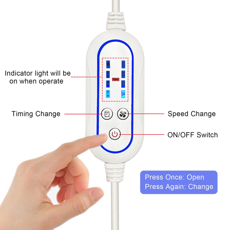 [Australia - AusPower] - SCOOYEEES Portable Ceiling Fan USB Powered Canopy Fan with Speed Timer switch, Quiet Small DC USB Ceiling Fan Hanging Fan with 6 Blades for Camping Cruise RV Tent Gazebo Bed Dormitory Home Room 