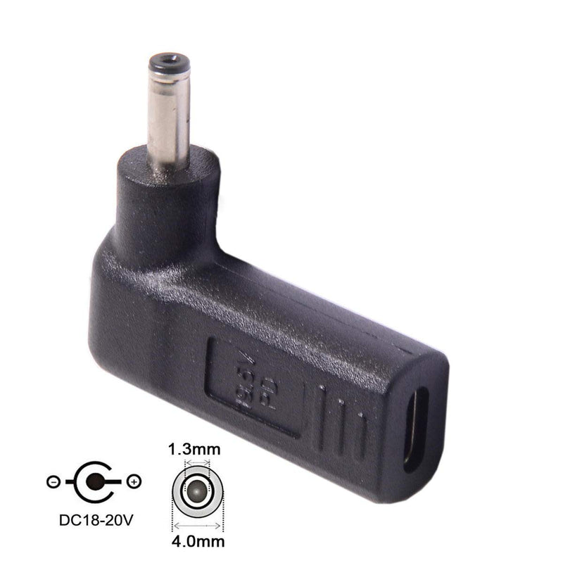 [Australia - AusPower] - Cablecc USB 3.1 Type C USB-C to DC 19V Adapter PD Emulator Trigger 90 Degree Angled (4.0x1.3mm) DC4.0x1.3mm 