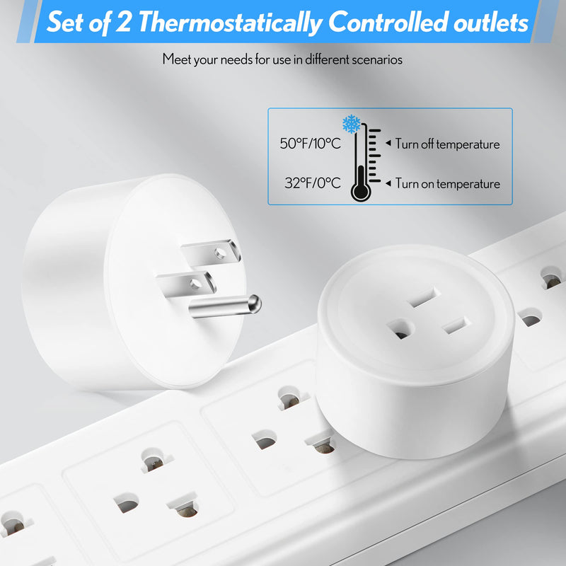 [Australia - AusPower] - Feekoon Cold Weather Thermostatically Controlled Outlet On at 32-Degrees to 50-Degrees Thermo Cube for Pond De-icers, Farm, RV (2) 2 