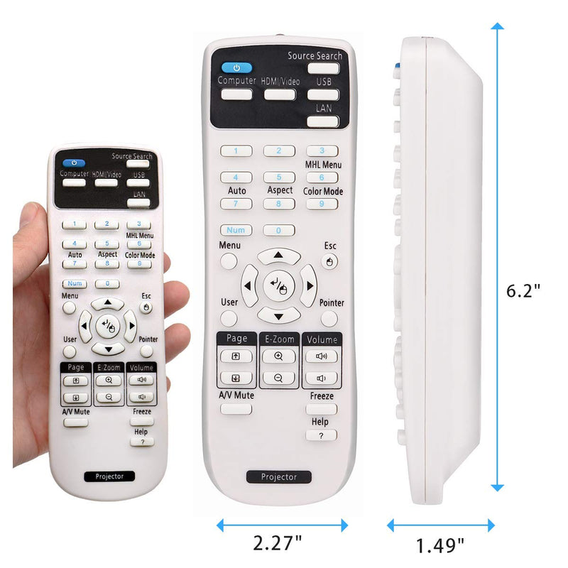 [Australia - AusPower] - ESolid Replacement Projector Remote Control for 1648806 EX3200 EX3240 EX5240 EX5250 EX7240 EX9200 VS240 VS340 VS345 PowerLite 1224 1264 1284 Home Cinema 1040 640 740HD S31 U32 W04 W32 Controller 