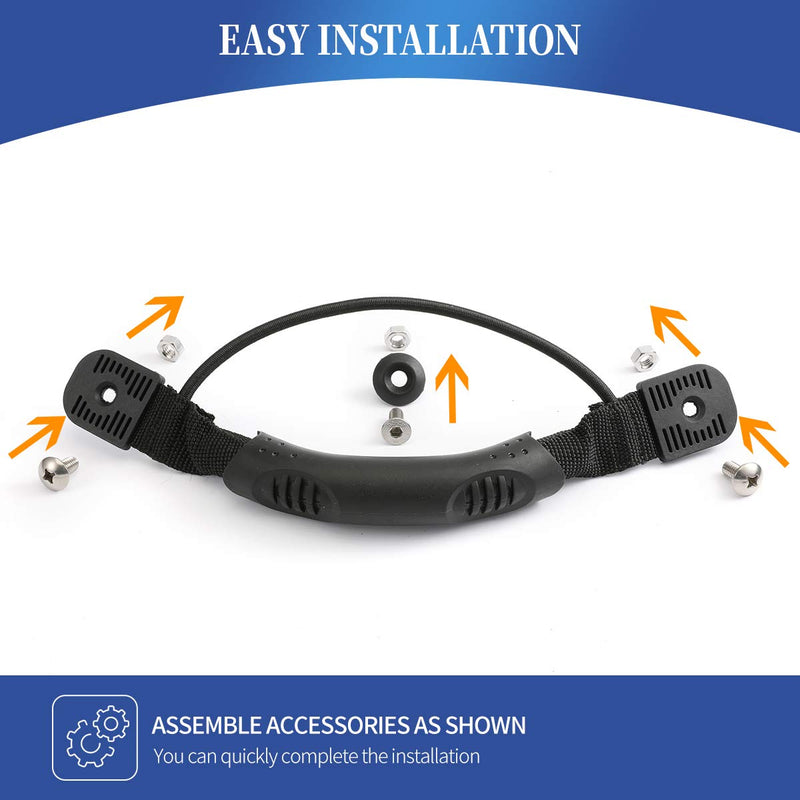 [Australia - AusPower] - Anndason 2 Pcs Black Kayak Canoe Boat Side Mount Carry Handles/Paddle Park Kayak Handles and Hardwares 