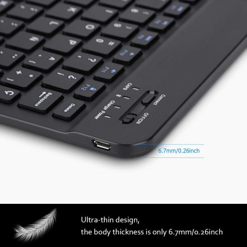[Australia - AusPower] - 78Key Spanish Wireless Keyboard,Multifunctional Ultra Slim Spanish Wireless Bluetooth Keyboard,Mini Portable Wireless Bluetooth 3.0 Spanish Keyboard Touchpad,for iOS/Microsoft/Android 