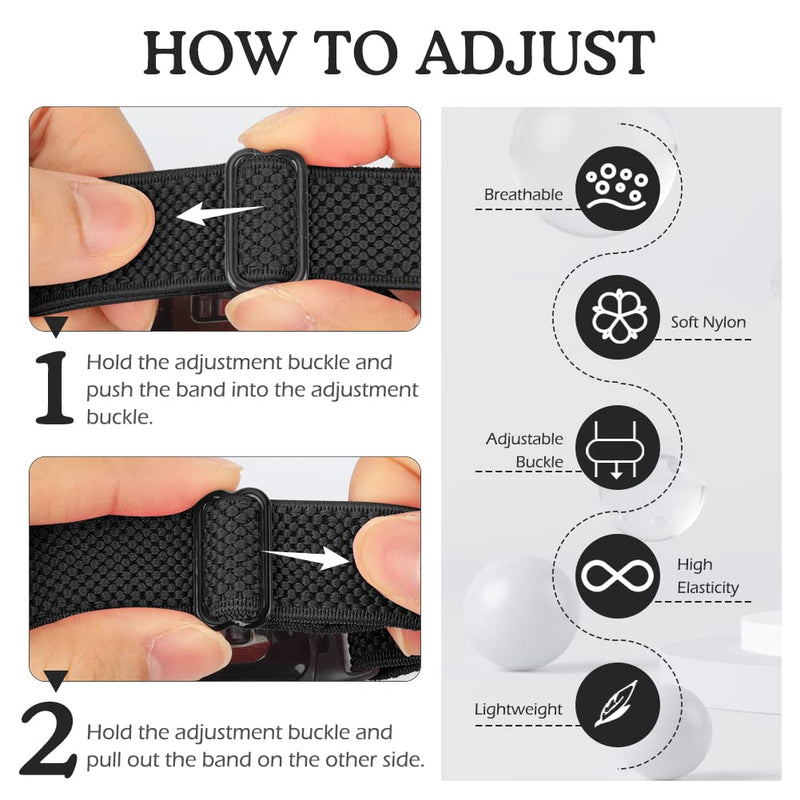 [Australia - AusPower] - Runostrich Adjustable Elastic Watch Bands Compatible with Fitbit Charge 5 for Women Men, 5 Pack Stretchy Sport Loop Band Soft Nylon Wristband Accessories for Charge 5 Fitness & Health Tracker 