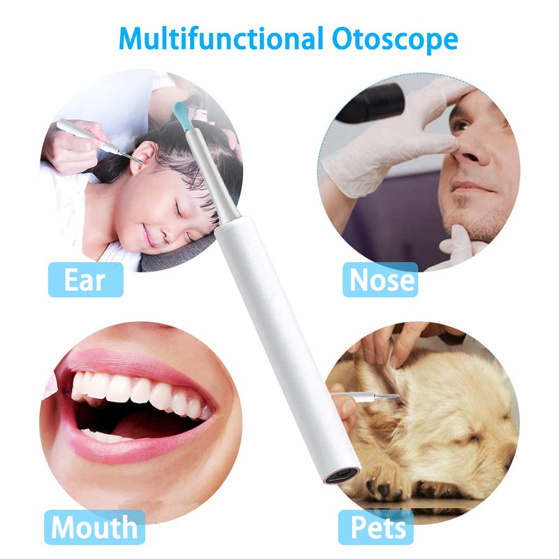 [Australia - AusPower] - Ear Wax Removal Endoscope Otoscope, Earwax Remover Tools, Scope, with 1080P FHD Camera, 6 Led Lights, Wireless Connected, Compatible with iPhone, iPad, Android Smart Phones & Tablets (White) 