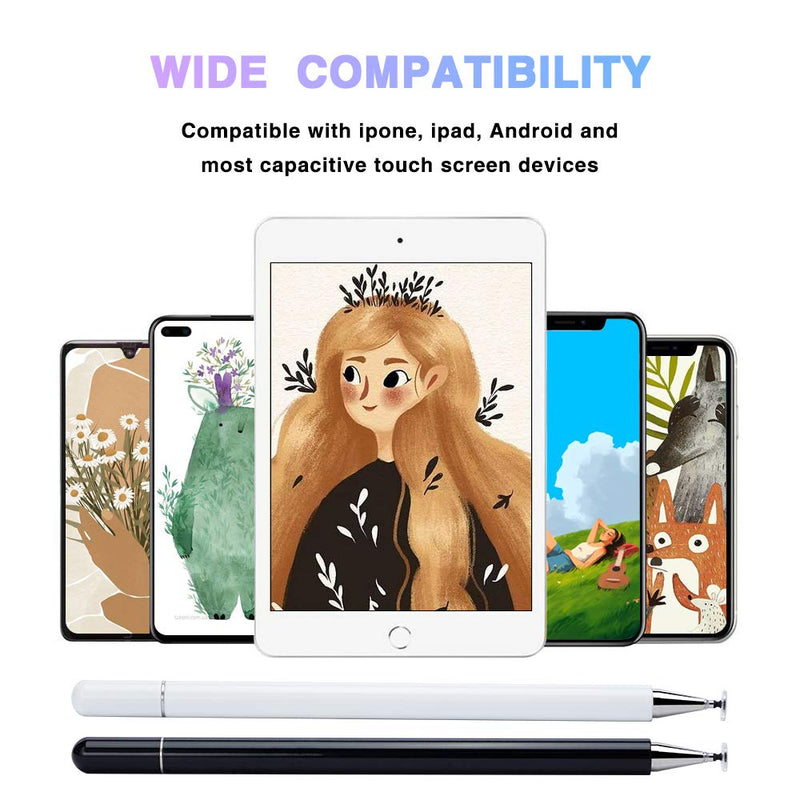 [Australia - AusPower] - Stylus Pens for Touch Screens, Disc Stylus Pen for ipad, Magnetism Cover Cap, Compatible for Apple/iPhone/Ipad pro/Mini/Air/Android All Touch Screens Devices-(2 Pcs) 