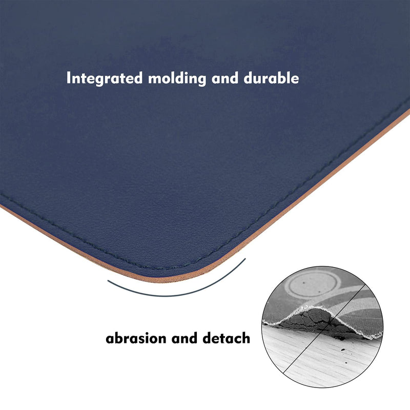 [Australia - AusPower] - Leather Mouse Pad,Wood Mouse Pad,Double Side Mouse Pad,Stitched Edges,Waterproof Computer Mouse Pads for Laptop,Office & Home,1 Pack,8inch11inch,EAGZFFI (Blue) BLUE 