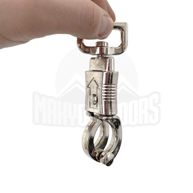 [Australia - AusPower] - Maky Outdoors Quick Release D-Type Nickel Plated Panic Snap for Animals, Cross & Trailer Ties, Equestrian Trigger Snap Hook, Rotatable Eye Quick Release Buckle Clips, Horse Riding Accessories 2 Pieces D Type 