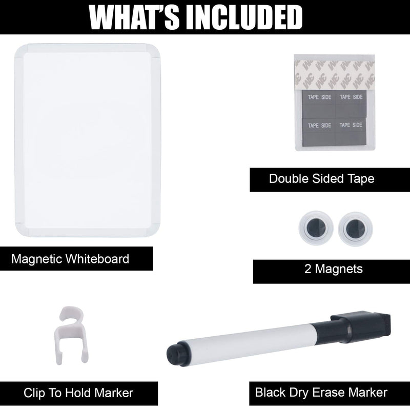 [Australia - AusPower] - Magnetic Dry Erase White Board 8.5" x 11" with Magnetic Marker, Whiteboard for School, Home Office, Locker, Refrigerator, Kitchen, Dorm Room, Educational (White Medium) White Medium 