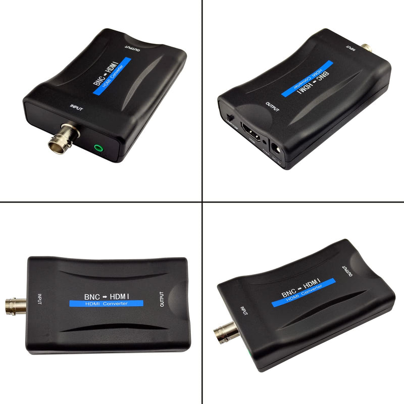 [Australia - AusPower] - Flylin BNC to HDMI Converter, Composite BNC and Audio Input to HDMI Output Adapter CVBS BNC Adapter with Audio for Security Cameras DVRs CCTV Moniter Supports 720P/1080P Output 