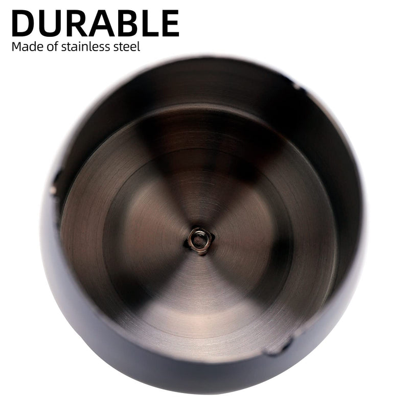 [Australia - AusPower] - Large Ashtray with Lid for Cigarette, Stainless Steel Smokeless Odorless Windproof Ashtrays for Home Office Tabletop Outside Patio Outdoor Balcony(3.55"x3.0"x3.35") Black Large 