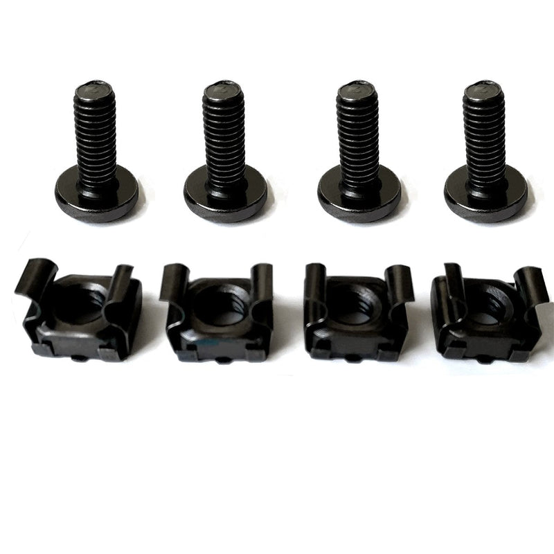 [Australia - AusPower] - Lancher 60-Pack M6 x 16mm Screws and Cage Nuts for Server Shelf Cabinets Rack Mount 1U 2U 6U 12U Rack Screw cage nut - Black 60-Pack M6 screw cage nut Black 