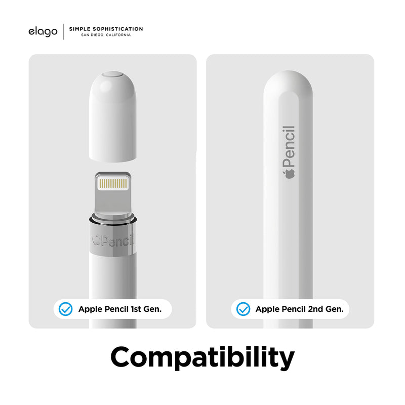 [Australia - AusPower] - elago 2 Pack Replacement Metal Pencil Tips Compatible with Apple Pencil 1st & 2nd Generation, Wear-Resistant High Sensitivity Pencil Nibs 