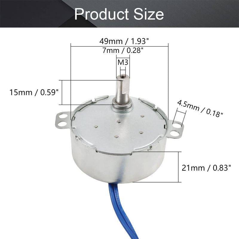 [Australia - AusPower] - Fielect 1Pcs Synchronous Motor AC 110V 0.8-1RPM Turntable Motor CW/CCW Direction 4W TYC-50 Double Flat Tapping Shaft 0.8-1RPM CW/CCW 1Pcs 