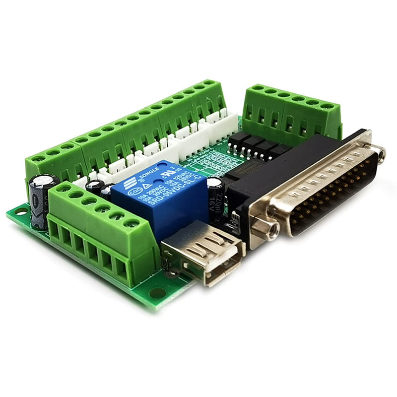 [Australia - AusPower] - KIRO&SEEU 5 Axis CNC Interface Adapter Breakout Board for Stepper Motor Driver Mach3 +DB25 