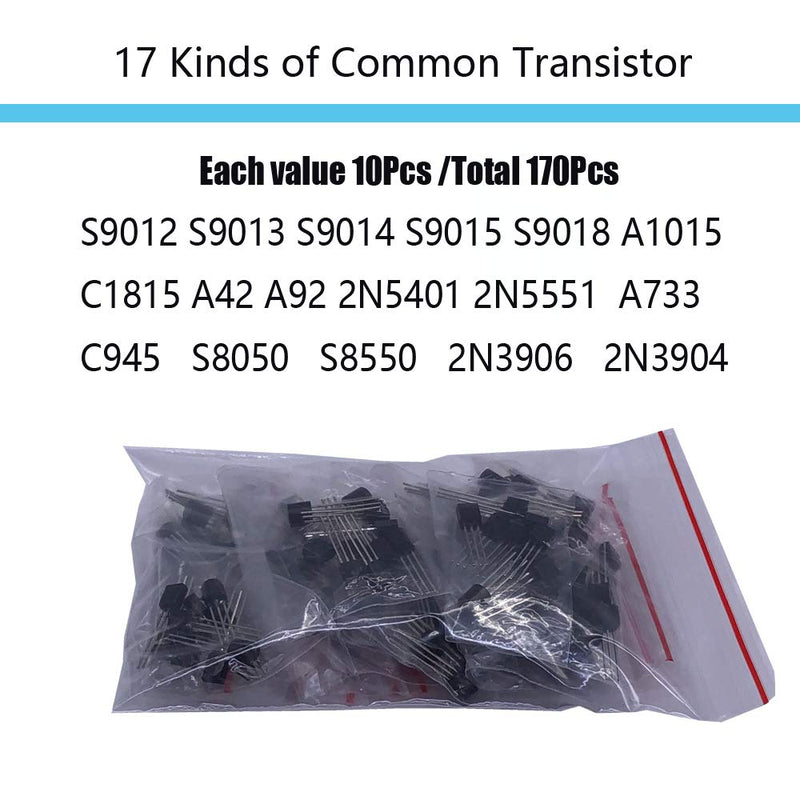 [Australia - AusPower] - MOGAOPI Electronic Component Kit & Total 1390 Pcs, LED Diodes, Metal Film Resistors, Electrolytic Capacitor Package, Common Diodes, Ceramic Capacitors, Common Transistor Assortment Box 