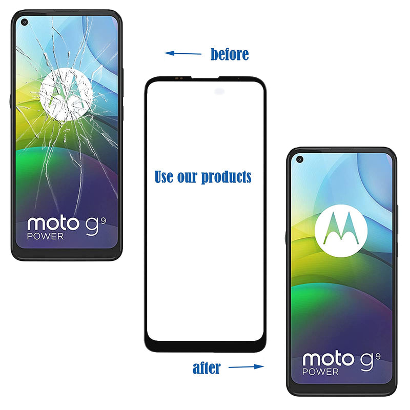 [Australia - AusPower] - OCOLOR Front Glass Repair Kit Compatible with Motorola Moto G9 Power XT2091-3 Front Glass Display Touch Screen Outer Lens Panel with 1 Piece Screen Protector + Tools 