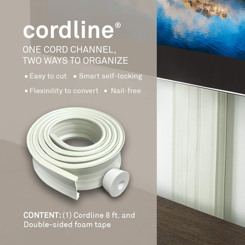 [Australia - AusPower] - UT Wire Cordline 2-Way Cord Channel in Paintable White, 8-ft Continuous Roll 8 FT 
