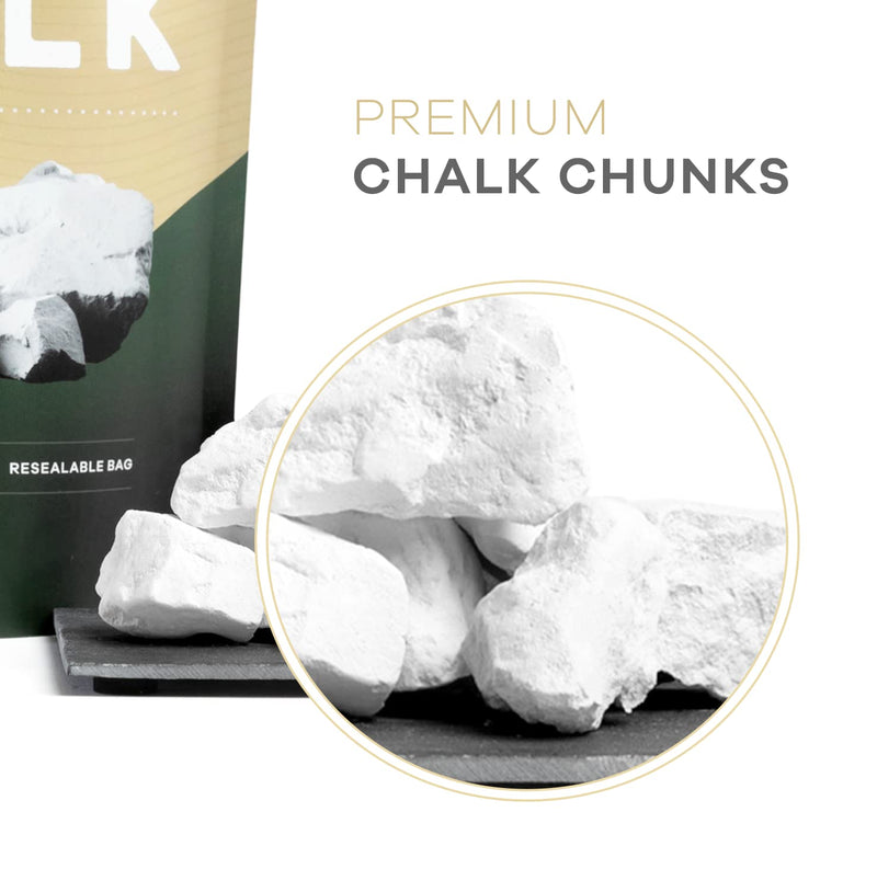 [Australia - AusPower] - Super Crunchy Edible Chalk - Chalk Chunks - ASMR PICA chalk - Pure White Chalk for Eating - Earthy taste - Resealable bag - 7 oz (200 g) 