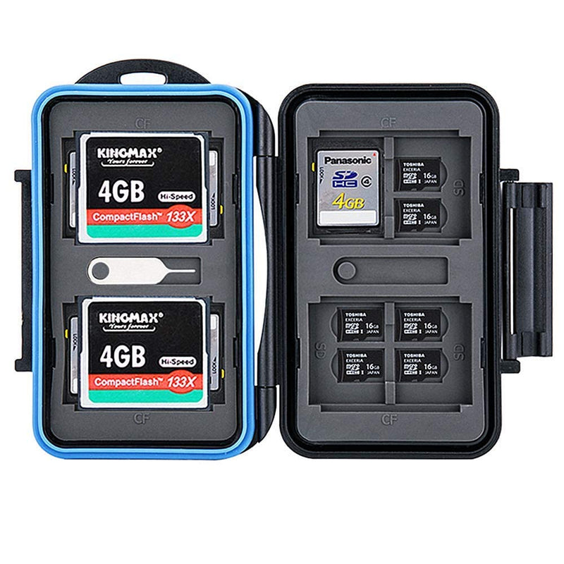 [Australia - AusPower] - 28 Slots Water-Resistant Memory Card Case + 120 Count Card Labels: Camera Memory Card Holder with Card Labels for 4 CF+8 SD SDHC SDXC+16 TF Cards 
