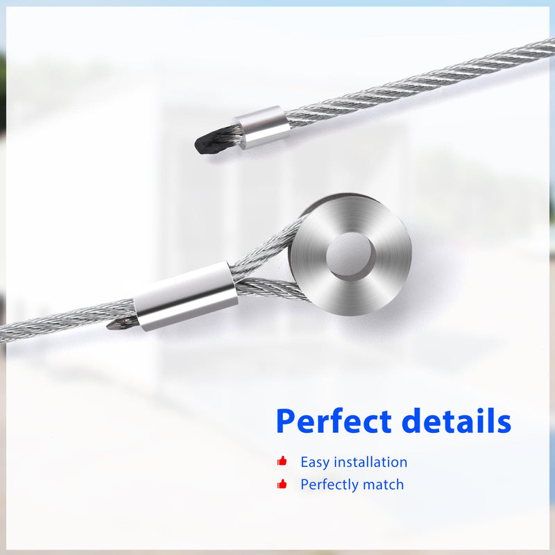 [Australia - AusPower] - 2PCS 150" Garage Door Spring Cable Wire,Enclosed Cargo Trailer Ramp Door Replacement Kit Cables 12.5' 