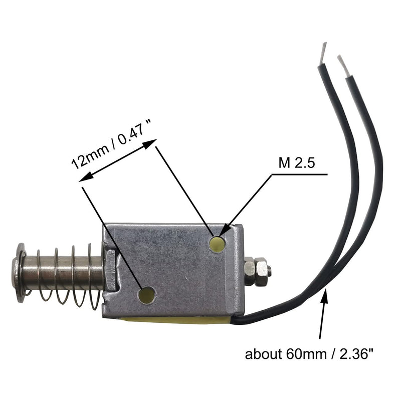 [Australia - AusPower] - 2PCS Mini Push Pull Linear Solenoid Electromagnet Adjustable 10mm Stroke DC 12V 42? 0.28A Open Frame Mini Frames Actuator Electric DC Magnet Solenoid DS-0520S 