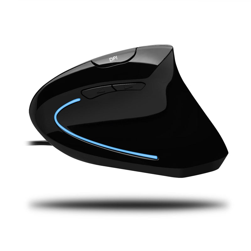 [Australia - AusPower] - Adesso iMouseE1 - Vertical Ergonomic Illuminated Optical 6-Button USB Mouse - Right Hand Orientation, Black 