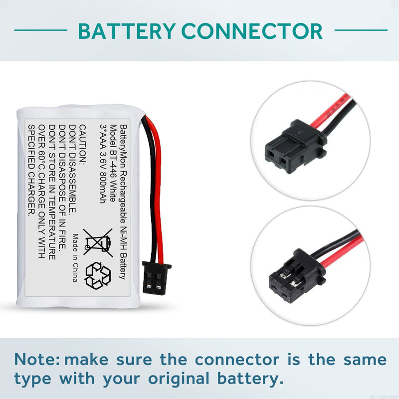 [Australia - AusPower] - BT-446 Ni-MH Rechargeable Battery for Uniden BT446 BT-1005 TRU9480 TXC-400TCX-80 Radio Shack TAD-3704 TAD-3815 Interstate TEL0375 (2-Pack) 