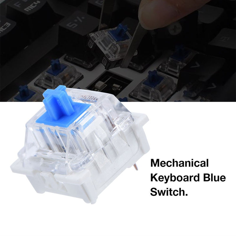 [Australia - AusPower] - Eboxer 10 PCs Replacement Keyboard Switch Mechanical Key Switch Plate Mounted Blue Switch, Unique Tactile Feelings, for NewGiant RGB Series 