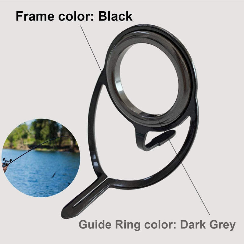 [Australia - AusPower] - THKFISH Fishing Rod Guides Fishing Rod Repair Kit Baitcasting Rod Guides Ceramics Stainless Steel Carbon Guide Repair Black/Burnished Silver 60pcs/75pcs A-75pcs Black- Frame 