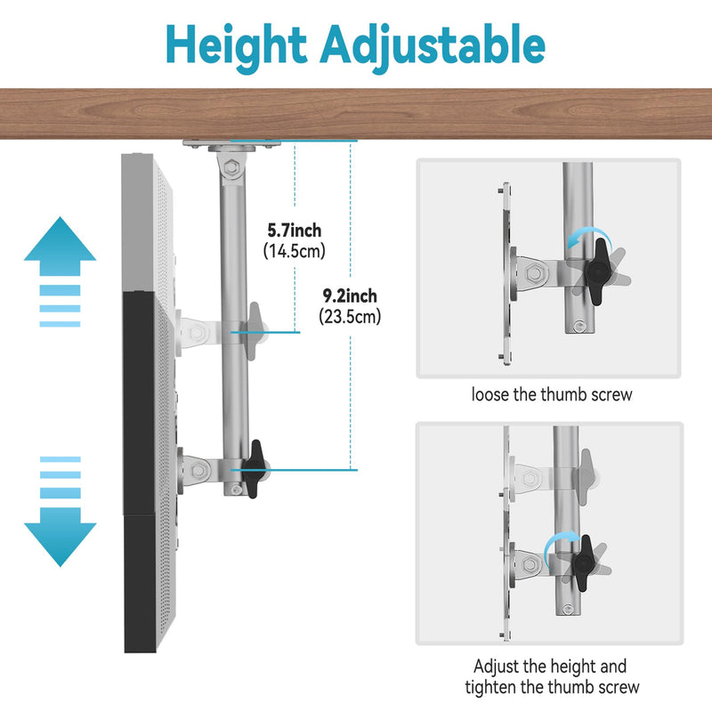 [Australia - AusPower] - Letlar Show 15 Kitchen Under-Cabinet Mount, Adjustable Height Rotatable Swivel Tilt Mount for 15, Forward and Stowed Show 15 for Saving Space length adjustable 