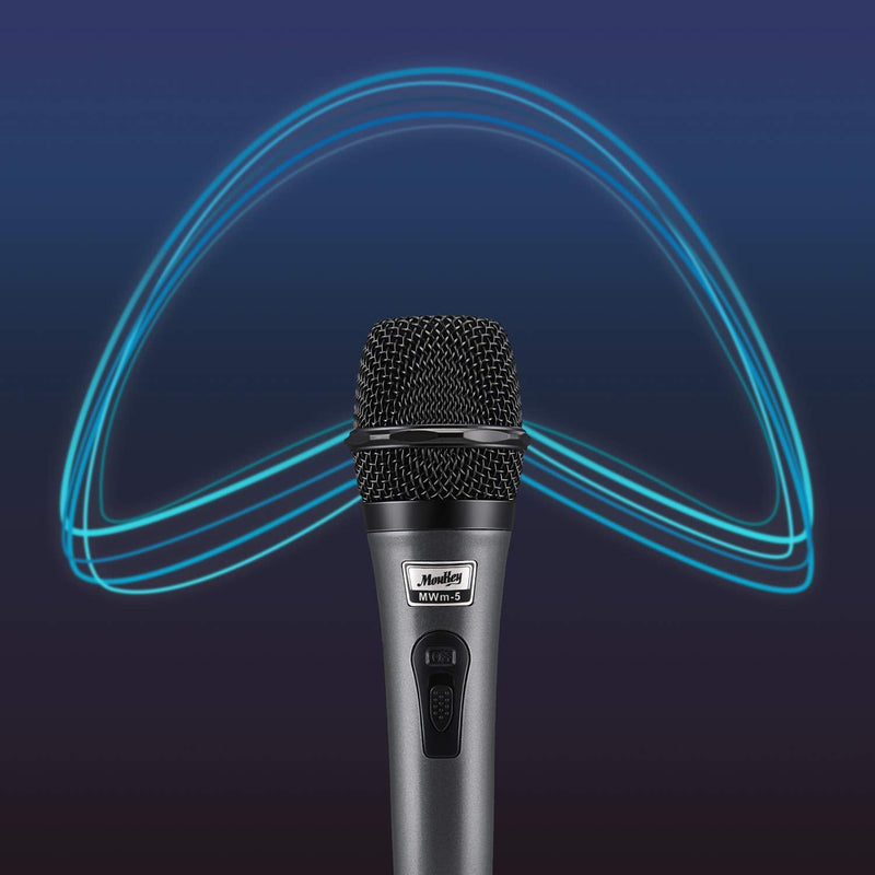 [Australia - AusPower] - Moukey Dynamic Microphone, Karaoke Microphone with 13 ft Cable, Metal Handheld Cardioid Wired Mic, Microphone for Singing/Stage/Christmas Party, Compatible w/Karaoke Machine/PA System/Amp/Mixer, Grey Gray 