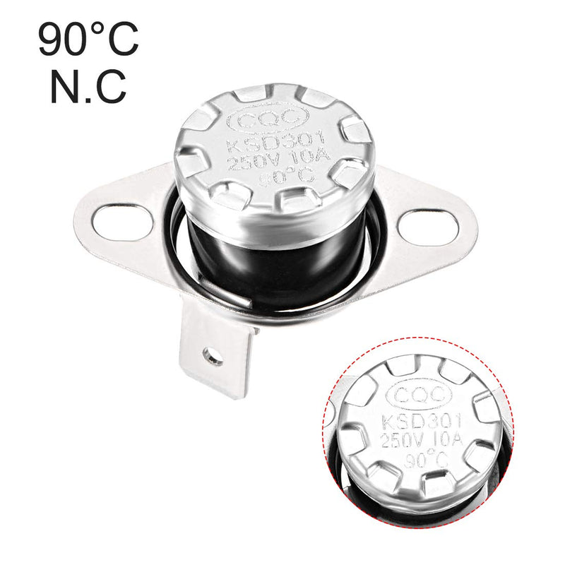 [Australia - AusPower] - uxcell KSD301 Thermostat 90°C/194°F 10A N.C Adjust Snap Disc Temperature Switch for Microwave,Oven,Coffee Maker 2pcs 