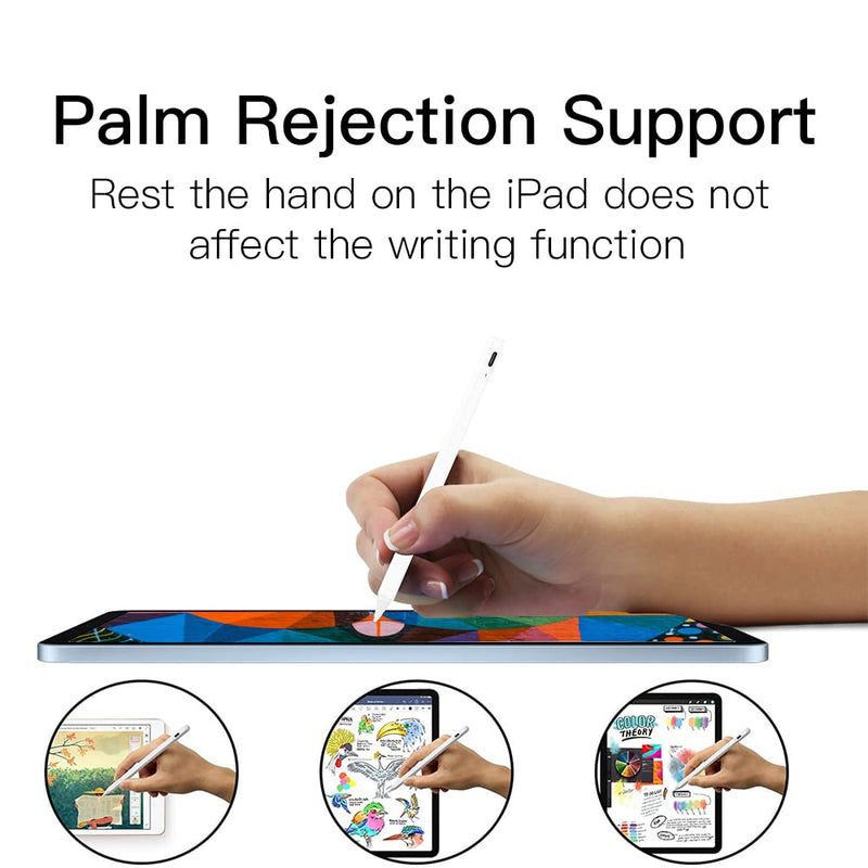 [Australia - AusPower] - Screen Touch Active Stylus Pen for iPad with Palm Rejection, Magnetic Adsorption for Precise Writing/Drawing Compatible with (2018-2021) iPad Pro (11/12.9 Inch),iPad Air 3rd/4th Gen,iPad 6/7/8th Gen 