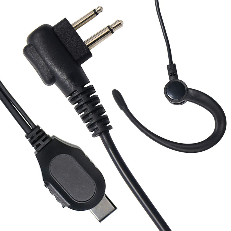 [Australia - AusPower] - Earpiece for Walkie Talkie Radio, 2 Pin Walkie Talkie Headset with Microphone Compatible for Motorola Radio CLS1410 CP110 CP200 GP300 CP040, Anti Falling Off Single Wire Earhook Headset (Pack of 2) 