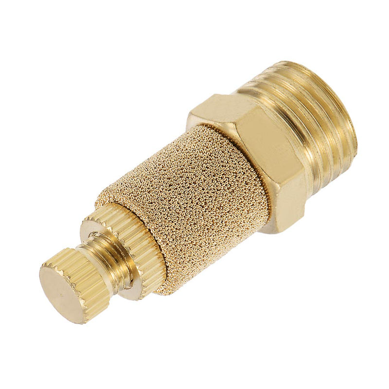 [Australia - AusPower] - uxcell Top Adjustable Pneumatic Air Exhaust Silencer Muffler Copper 1/4 BSPT Gold Tone 2pcs 