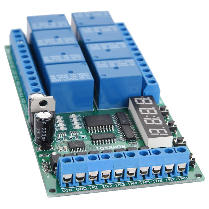 [Australia - AusPower] - Multifunction Time Relay, DC 12V 8CH LED Multifunction Digital Delay Time Cycle Timing Relay Switch Module 