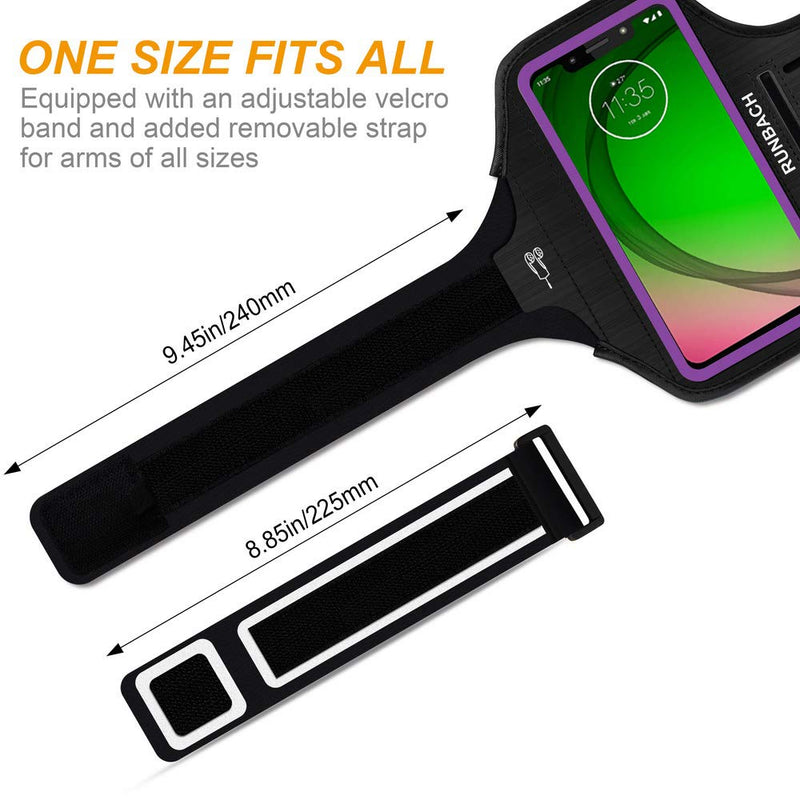 [Australia - AusPower] - RUNBACH Sweatproof Running Armband for Motorola One Fusion/Edge Series/E7 Power/E7 Plus/G Stylus/G Power/G Play/G9 Play/G9 Plus/G9 Stylus/G30/G10(Purple) Purple 