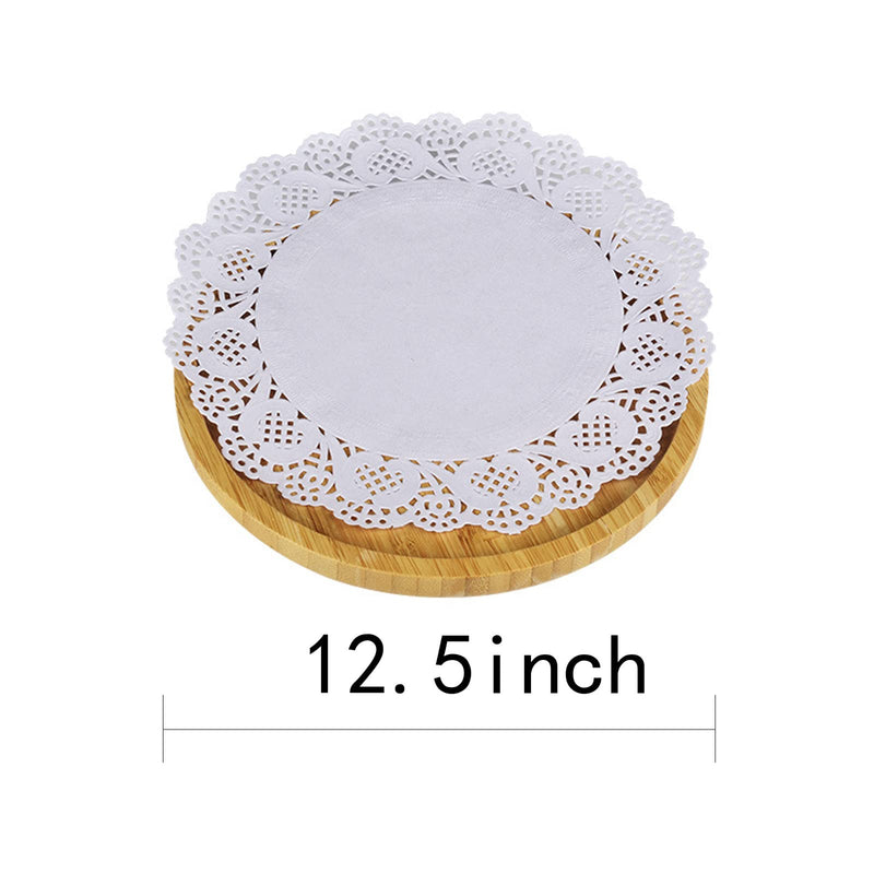 [Australia - AusPower] - White Lace Paper Doilies for Wedding, Birthday, Cakes, Desserts, Tableware Food Decoration,pack of 100(12.5inch Round) White 12.5INCH 