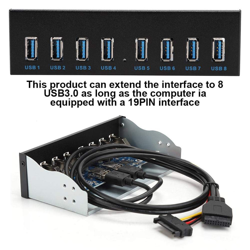 [Australia - AusPower] - USB3.0 8 Port HUB Optical Drive Panel 19PIN 8 Port Hub Optical Drive Extension Front Panel Adapter for PC Computer, Extension Drive Front Panel 