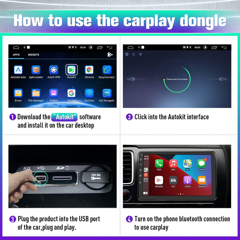 [Australia - AusPower] - Wireless Black Carplay Dongle for Cestovet Android Car Radio Head Unit System1 