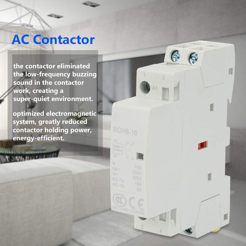 [Australia - AusPower] - Household AC Contactor, 2P 16A 220V/230V 1NO 1NC 50/60HZ DIN Rail Mount Relay for Home Use 