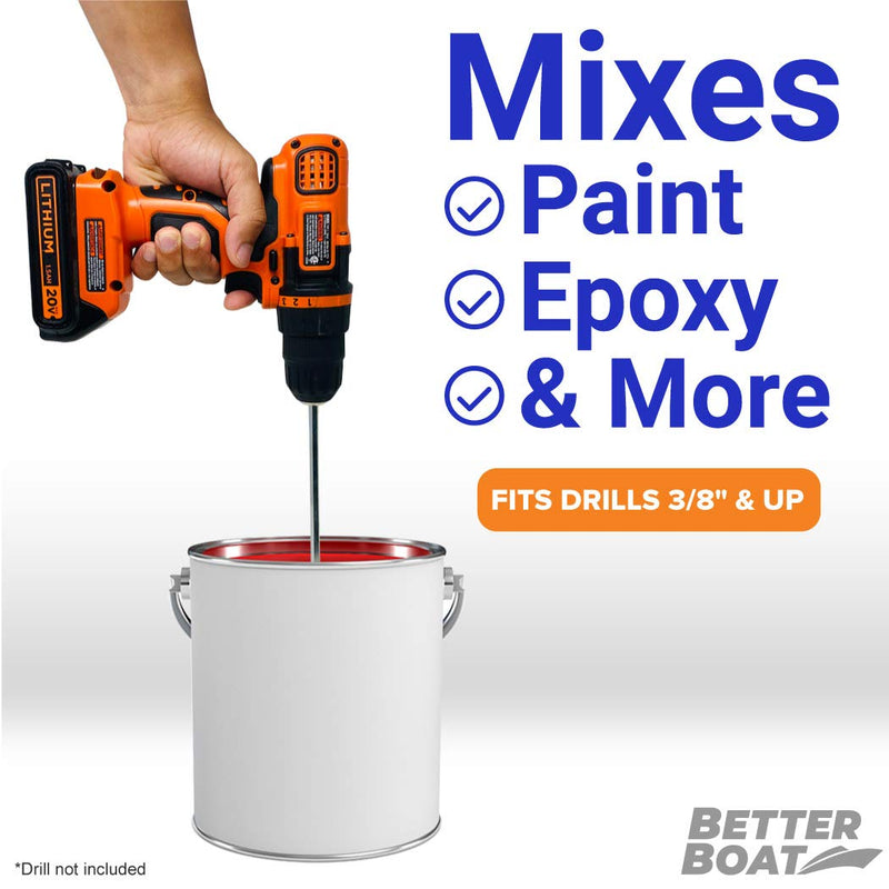 [Australia - AusPower] - Better Boat Resin Mixer Epoxy Mixer and Paint Mixer Drill Attachment Paint Stirrers Mud Mixer Quart or Gallon Mixing Tools 