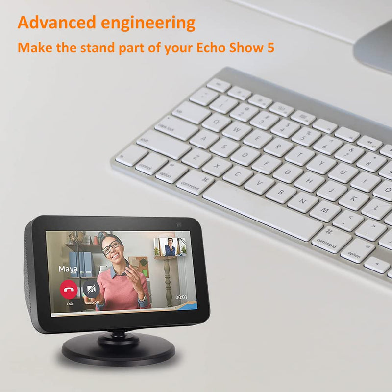 [Australia - AusPower] - AutoSonic Stand for Echo Show 5 (1st Gen and 2nd Gen) | Adjustable Design Compatible with Alexa Show 5 | Magnetic,Swivel and Tilt | Black 