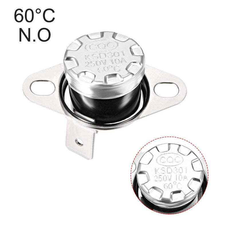 [Australia - AusPower] - uxcell KSD301 Thermostat 60°C/140°F 10A Normally Open N.O Adjust Snap Disc Temperature Switch for Microwave Oven Coffee Maker 2pcs 