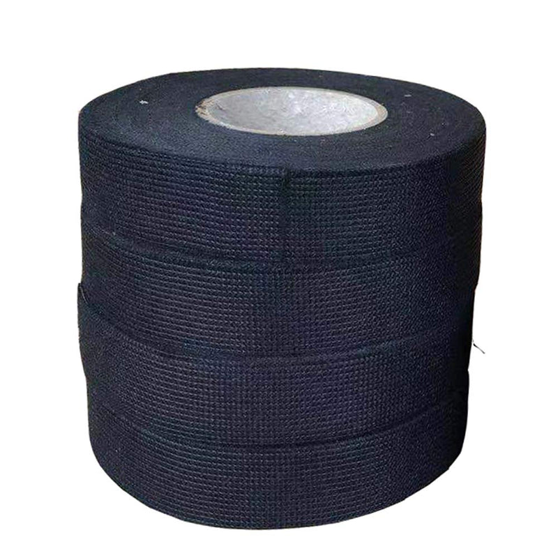 [Australia - AusPower] - 4 Rolls Wire Loom Harness Tape, Wiring Harness Cloth Tape, Black Adhesive Fabric Tape for Automobile Electrical Wire harnessing Noise Damping Heat Proof 19 mm X 15m 