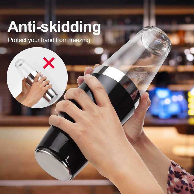 [Australia - AusPower] - Boston Cocktail Shaker, 16 fl oz Glass and 26 fl oz Stainless Steel with Rubber Sleeve 