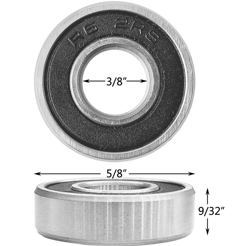 [Australia - AusPower] - Donepart R6 2RS Bearings 3/8 ID x 7/8 OD x 9/32 Width Small Bearings Pre-Lubricated and Double Rubber Sealed Bearings (10 Pack) R6-2RS(3/8x7/8x9/32) 