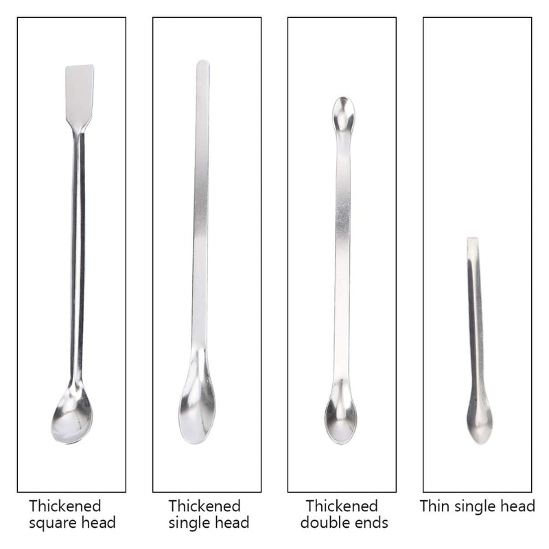 [Australia - AusPower] - Hemobllo 12pcs Stainless Steel Lab Spoons Micro Laboratory Spoons Reagent Sampling Spoon Lab Medicine Spoon 