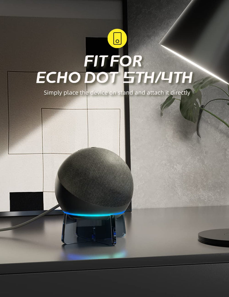 [Australia - AusPower] - AFOOYO Acrylic Table Holder for Echo Dot 5th/4th Generation,Desktop Stand Mount Echo Dot Accessories,Safe Stable Mount Protects Echo Dot Speaker（Transparent Blue） Transparent Black 
